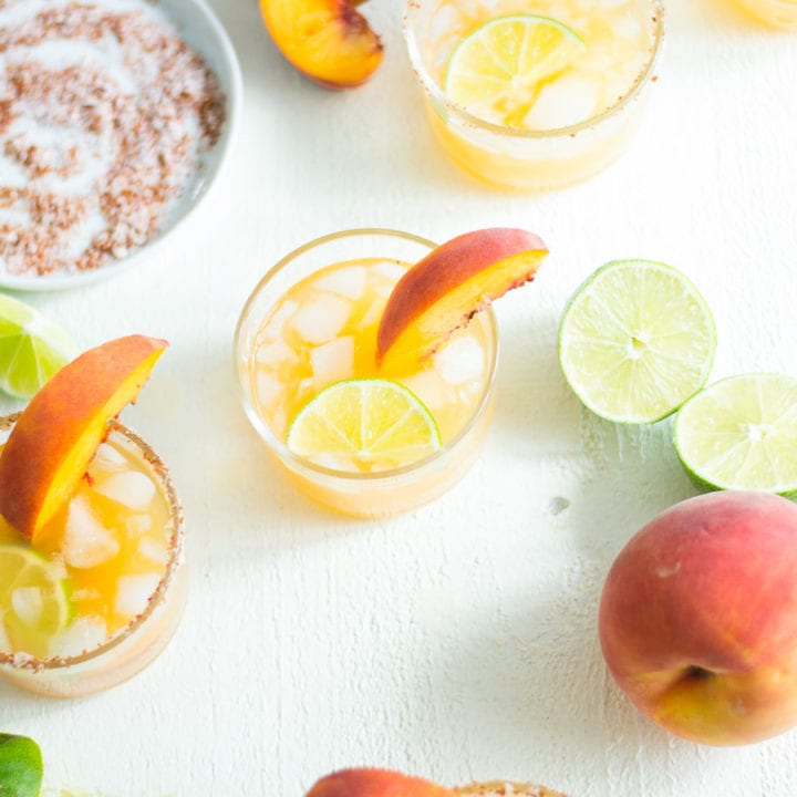 peach lime margaritas - sarcastic cooking