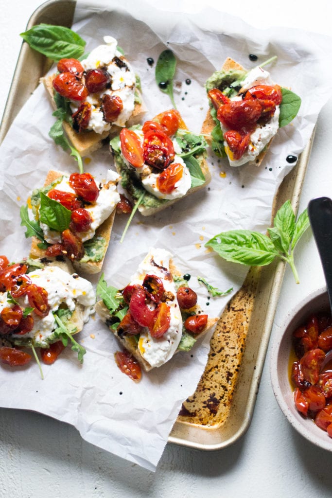 Tomato, Burrata Pesto Bruschetta | Sarcastic Cooking