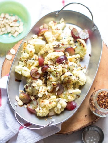 Roasted Cauliflower with Grapes and Almonds | Sarcastic Cooking