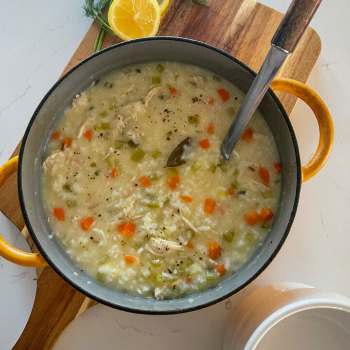 Greek Lemon Chicken and Rice Soup